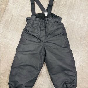 Toddler Black Snow Pants with Suspenders